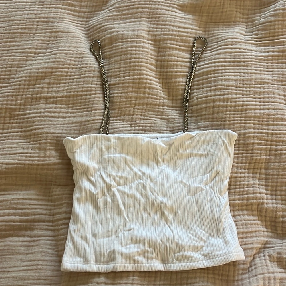JEWELED STRAPS CROP TOP
